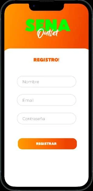 App SENA Outlet: registro