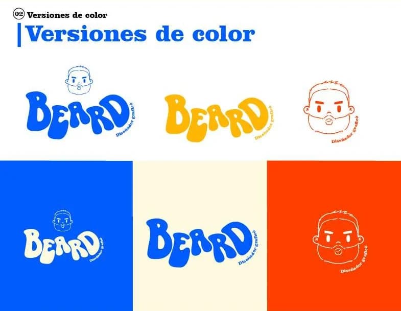 Versiones de color del logo sobre fondos de la paleta
