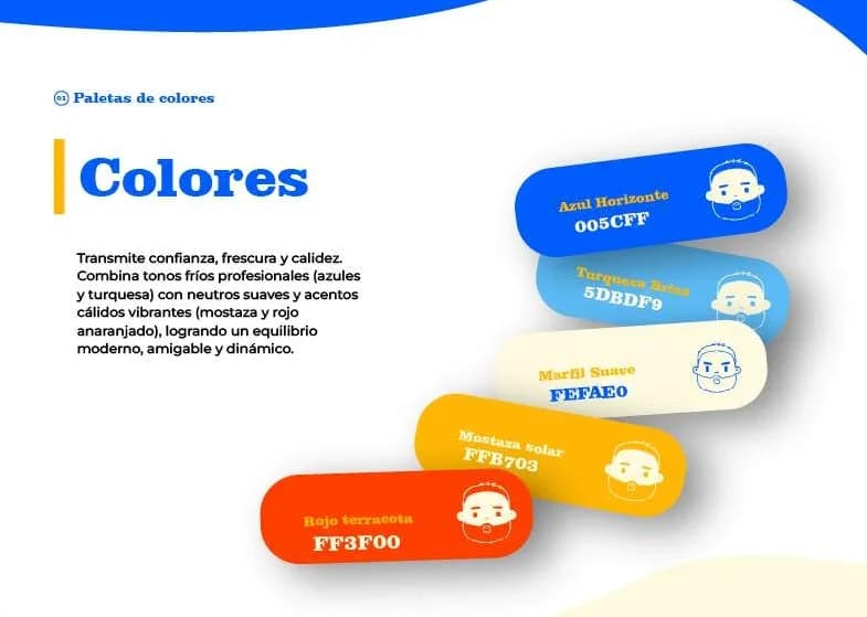 Paleta de color de Beard con sus códigos hex