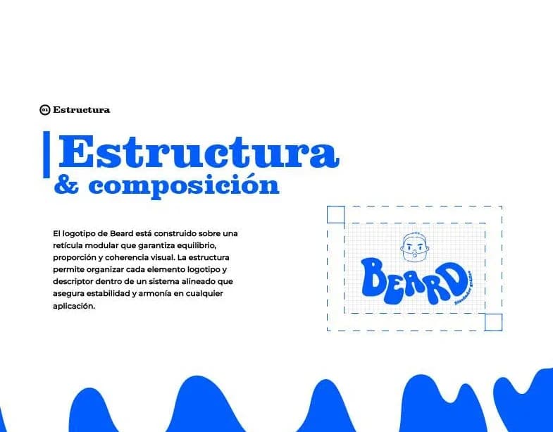 Retícula de construcción del logotipo Beard