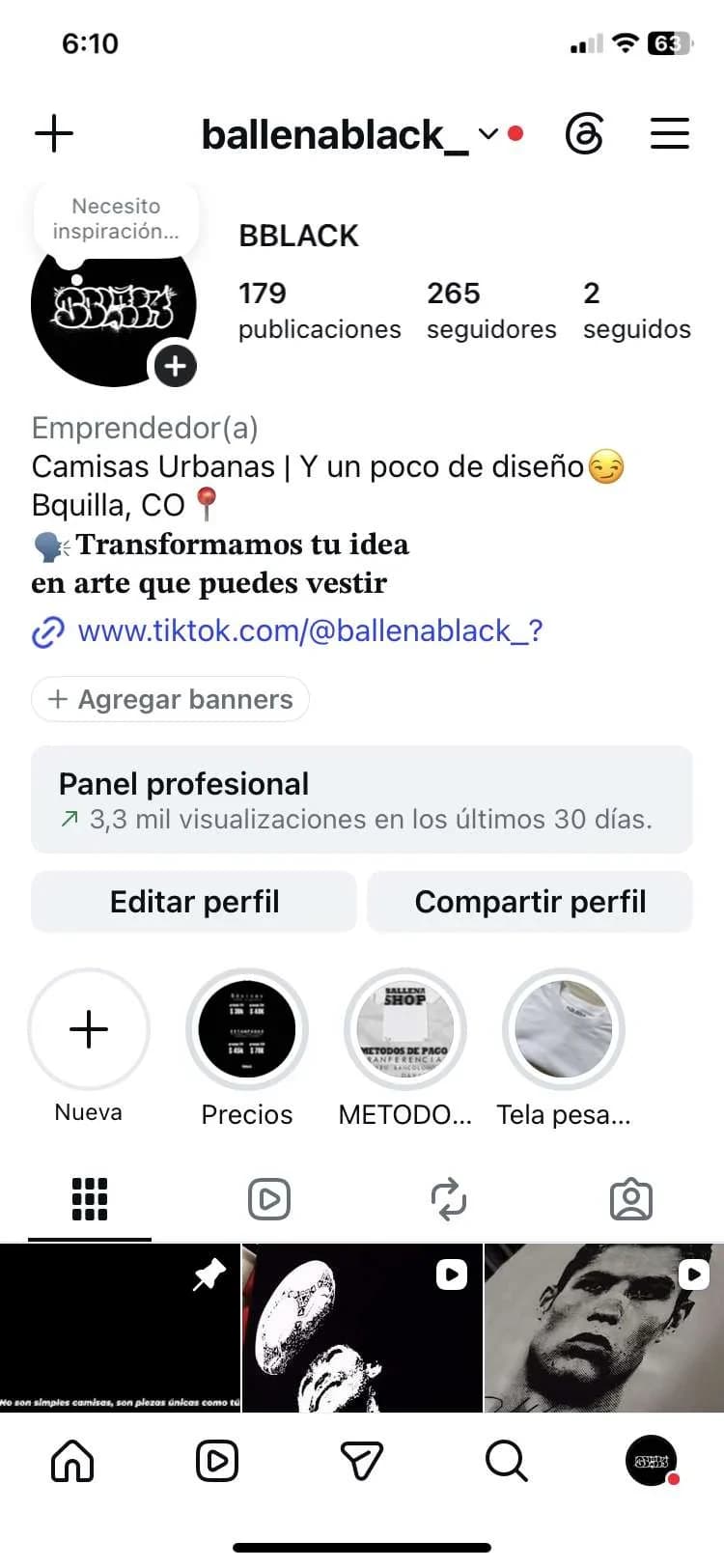 Perfil de Instagram de BBLACK