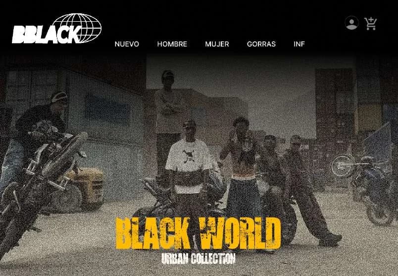 Tienda web BBLACK: banner principal, vista 2