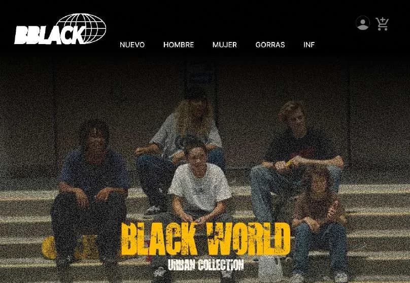 Tienda web BBLACK: banner principal «Black World», vista 1
