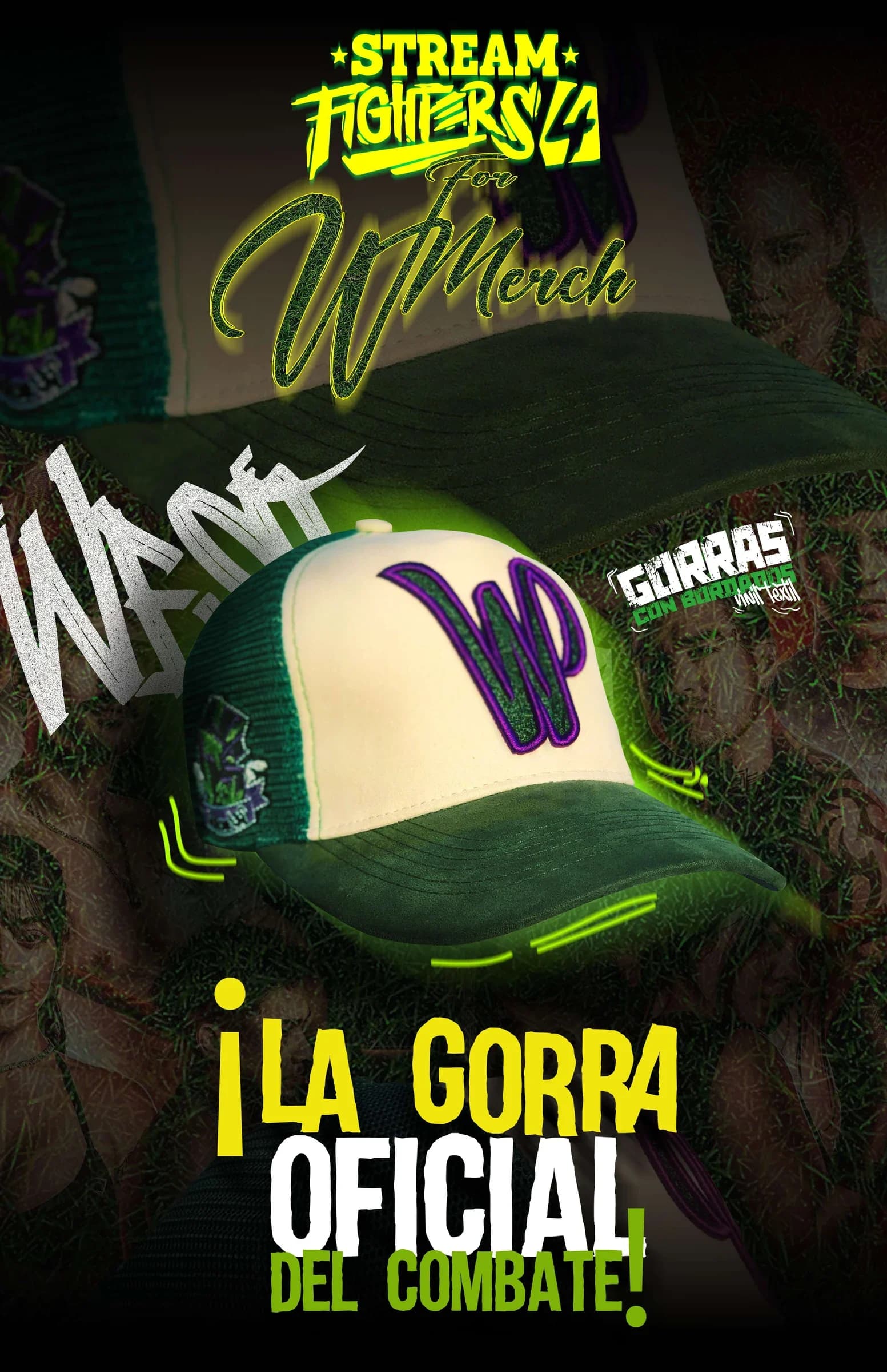 Post de Instagram: gorra WP entre follaje con el titular «¡La gorra oficial del combate!»